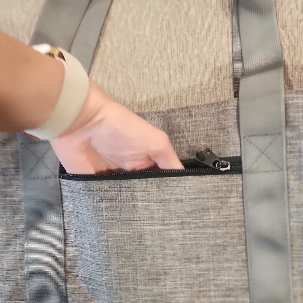 Hype Gray and Black Duffel Bag with Minimalist Design